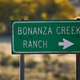 A sign pointing toward Bonanza Creek Ranch, where Rust was being filmed.